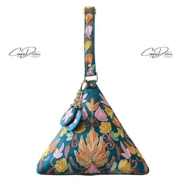 Leather Hand Bag with Suzani Embroidery