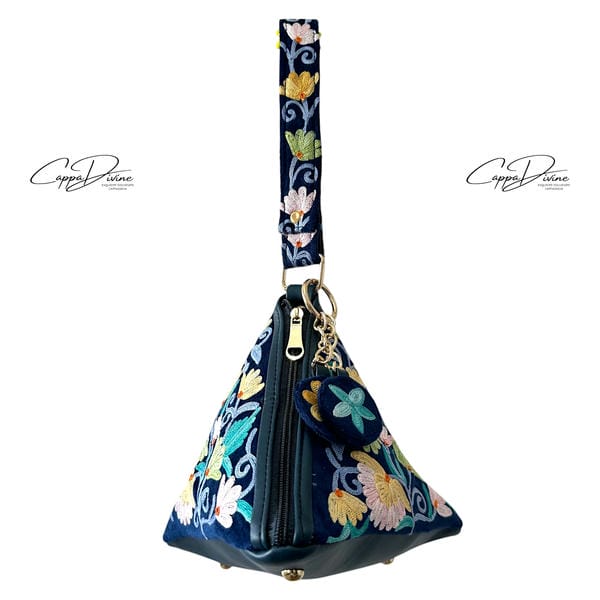 Leather Hand Bag with Suzani Embroidery