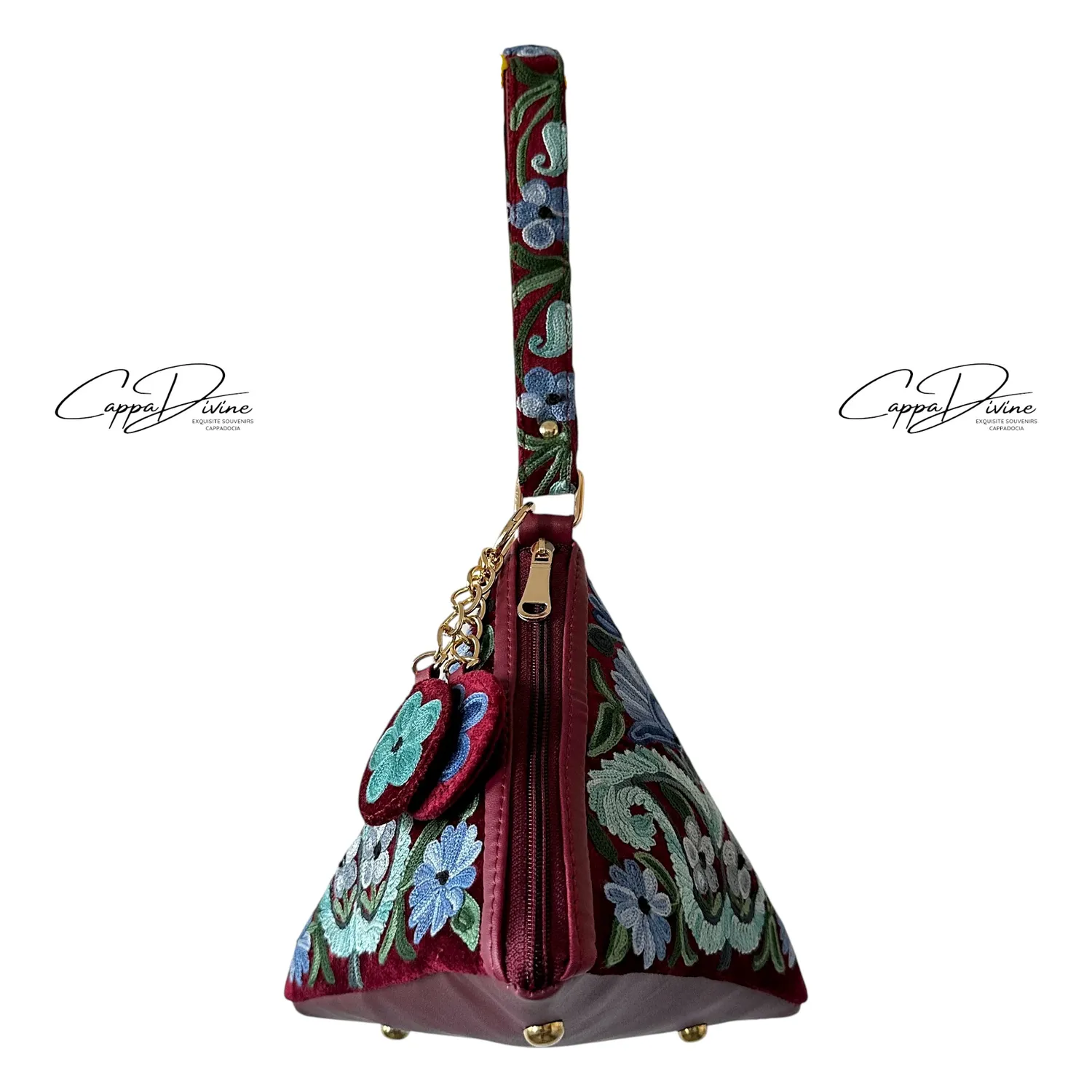 Leather Hand Bag with Suzani Embroidery