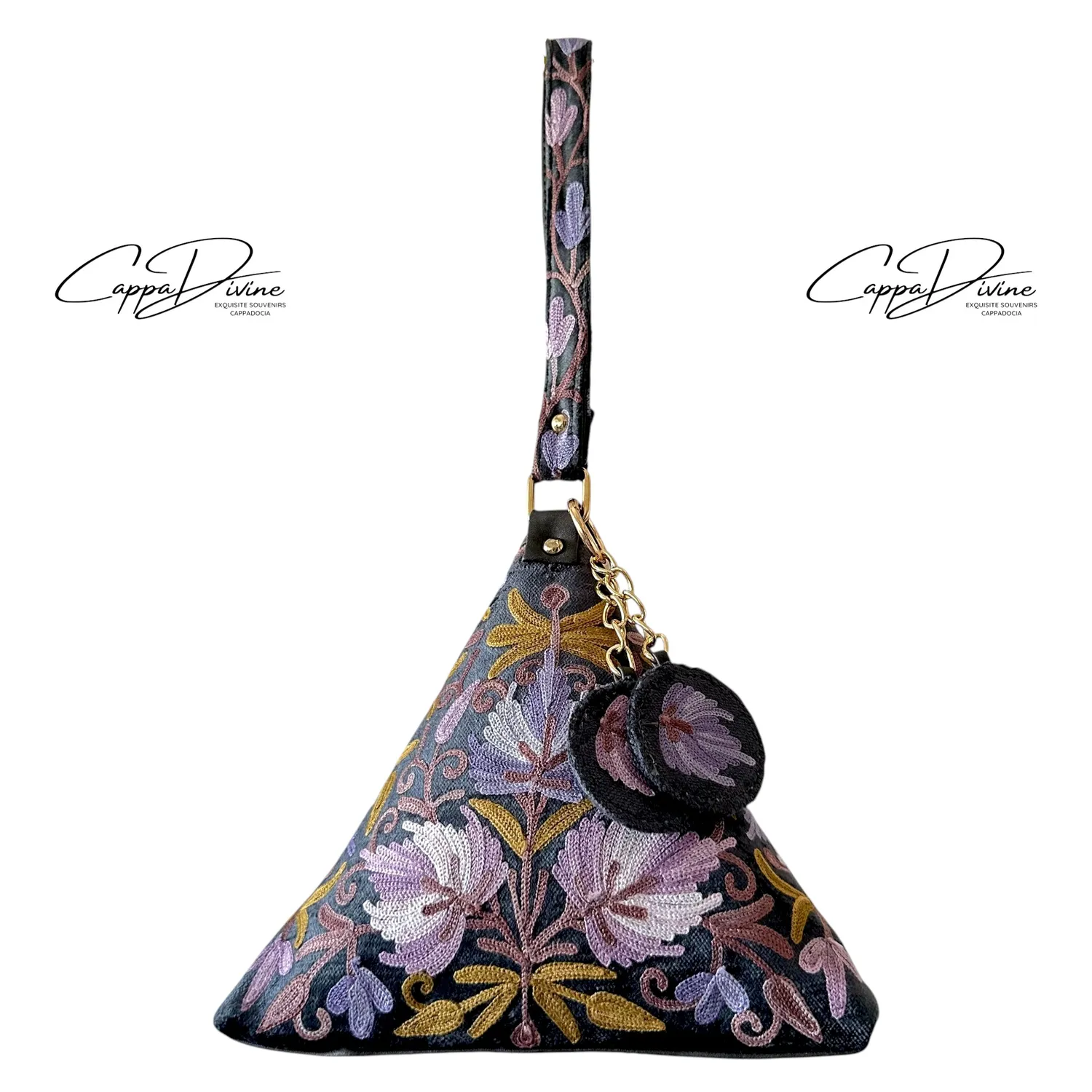 Leather Hand Bag with Suzani Embroidery