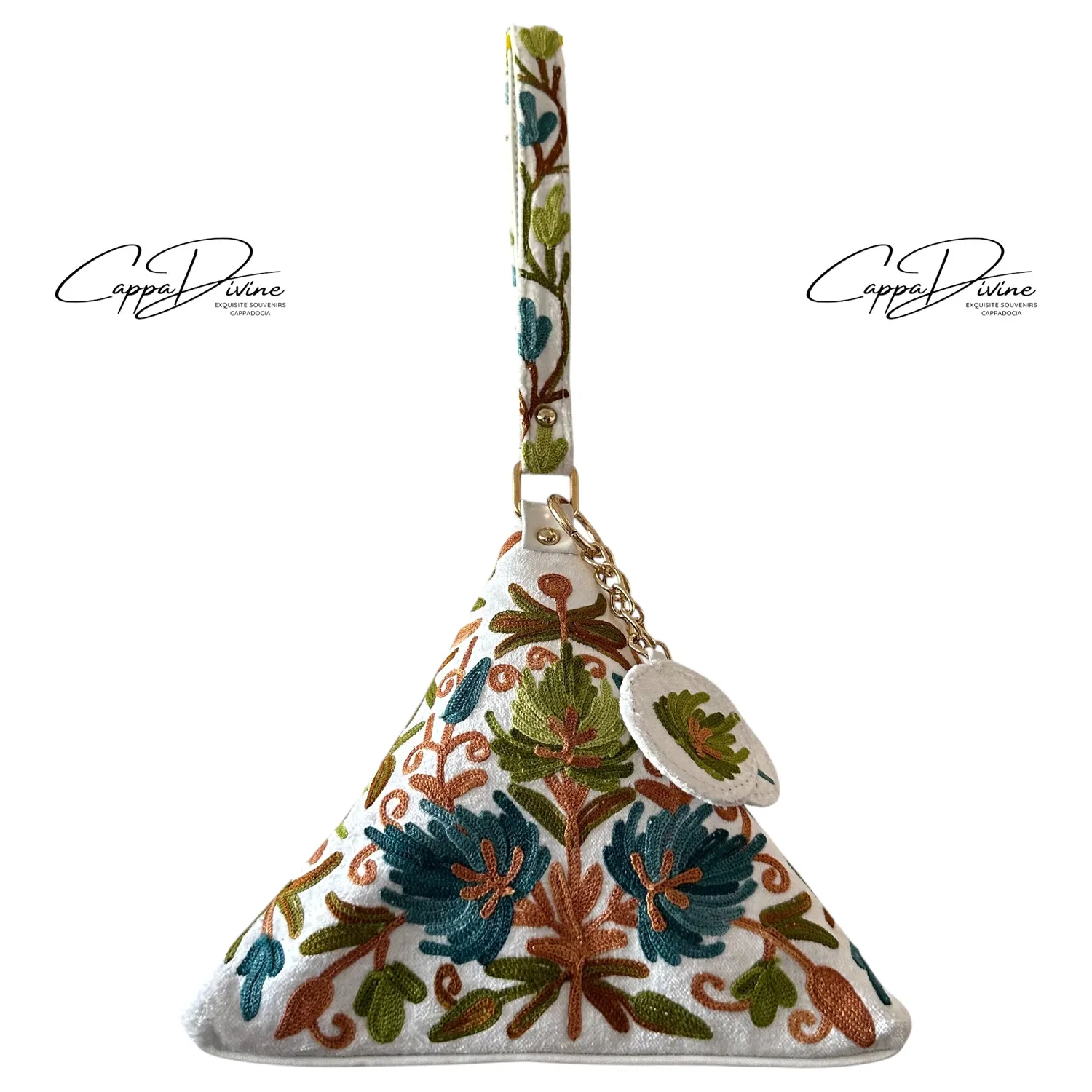 Leather Hand Bag with Suzani Embroidery