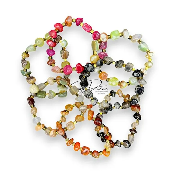 Natural Cut Carnelian Stone Bracelet