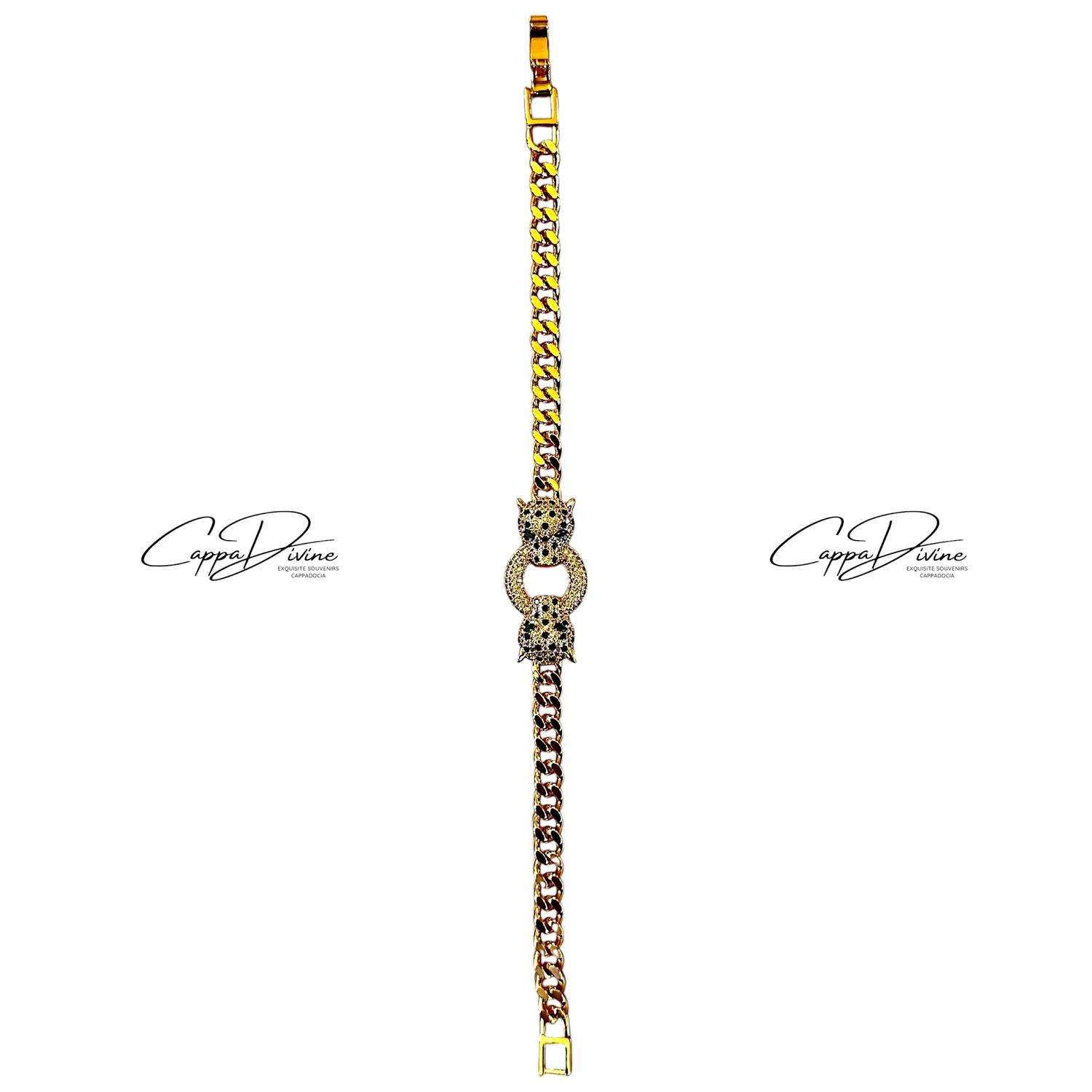 Rose Gold Steel Bracelet - Lion Head Design with Crystal Engravings