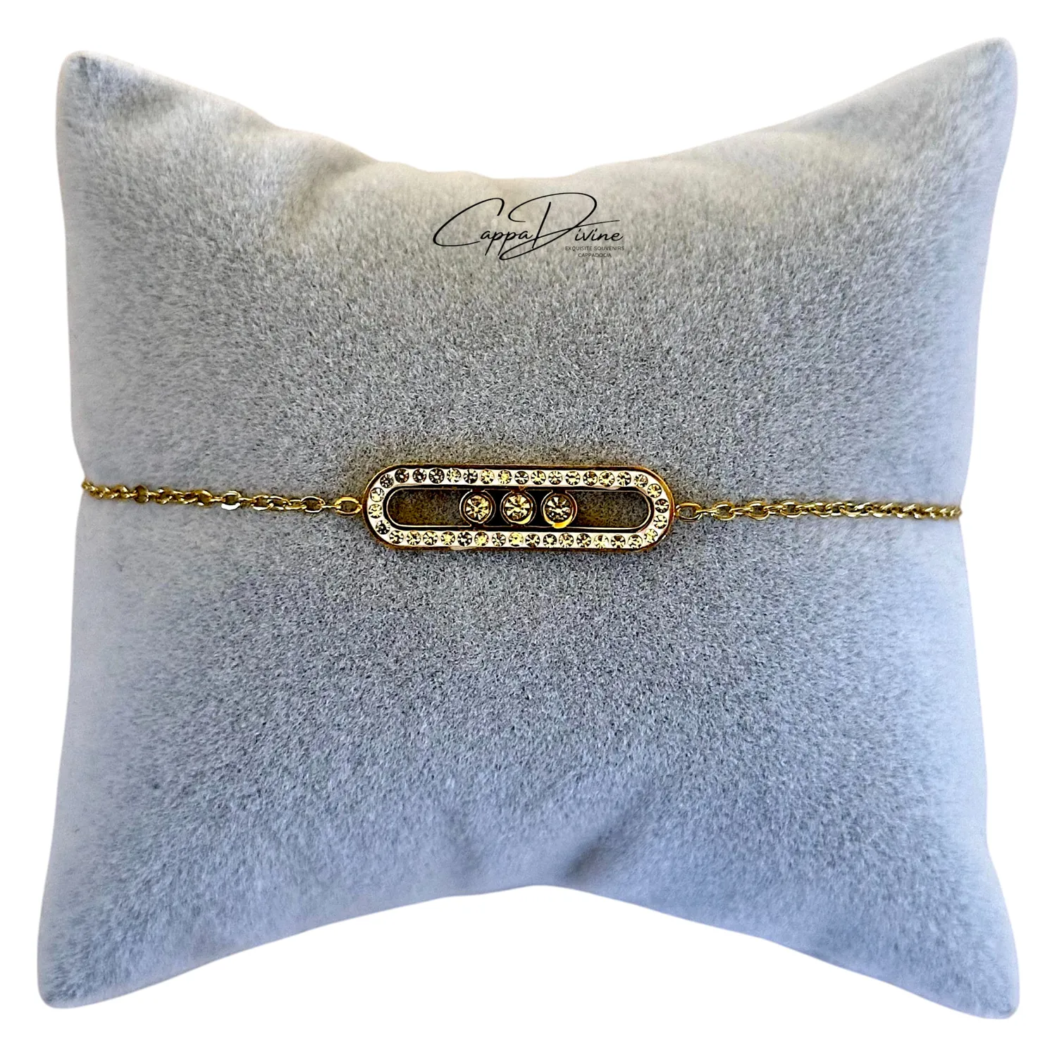 Steel Bracelet – Paperclip Design with Crystal Engravings