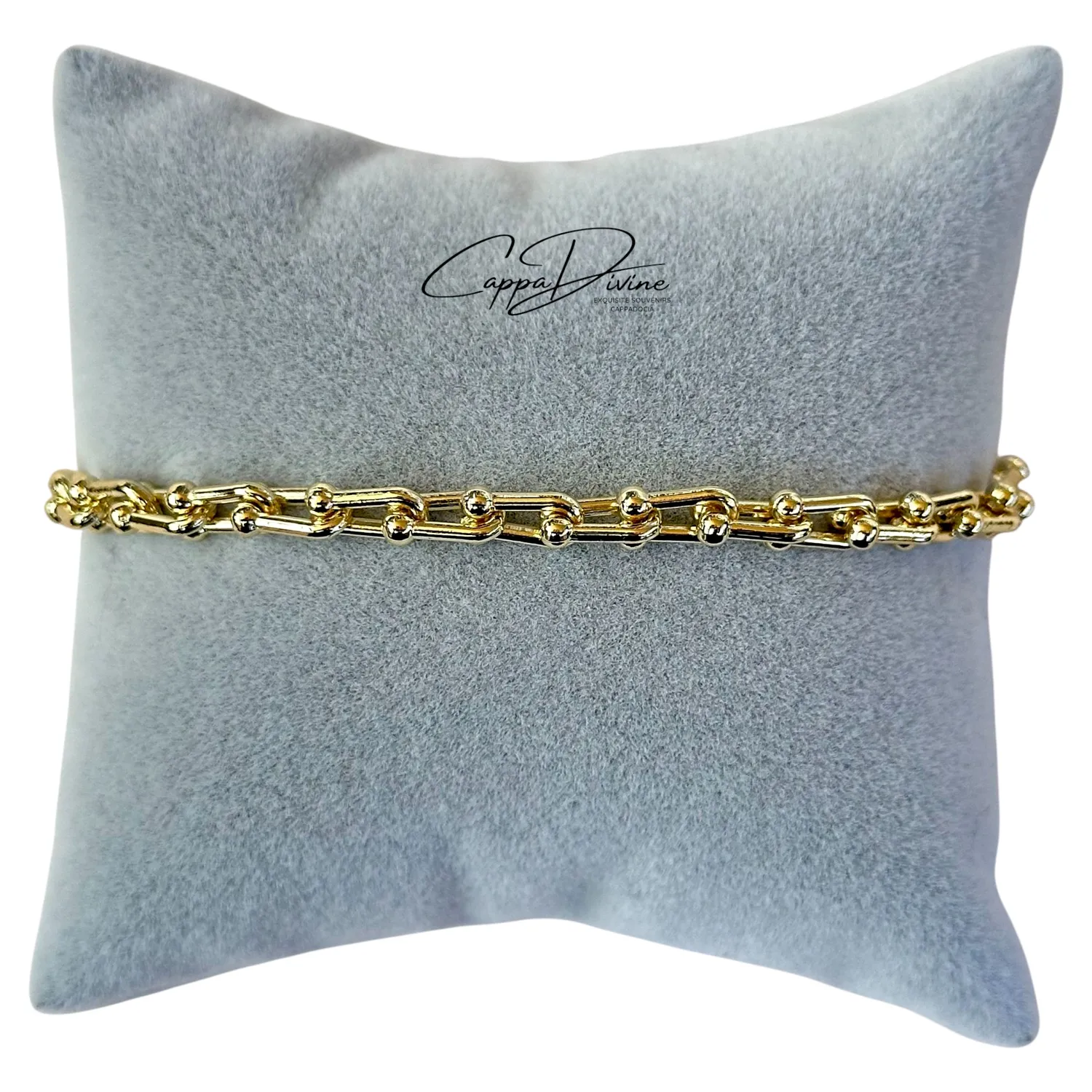 Golden Steel Bracelet – Paperclip Design