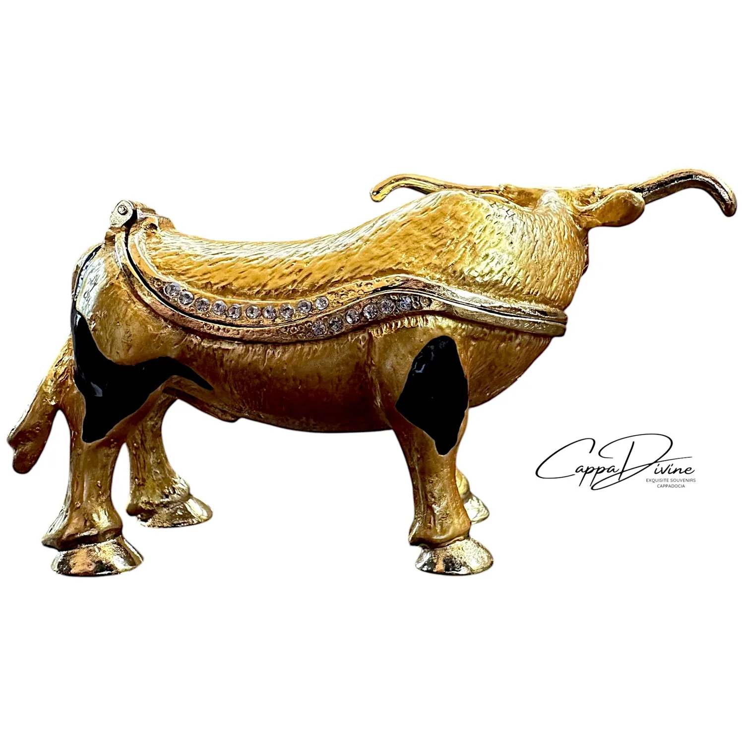 Decorative Piece – Golden Bull with Crystal Stones