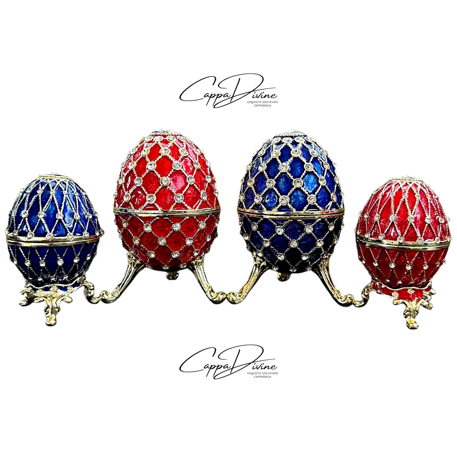 Decorative Piece – Faberge Egg with Crystal Stones