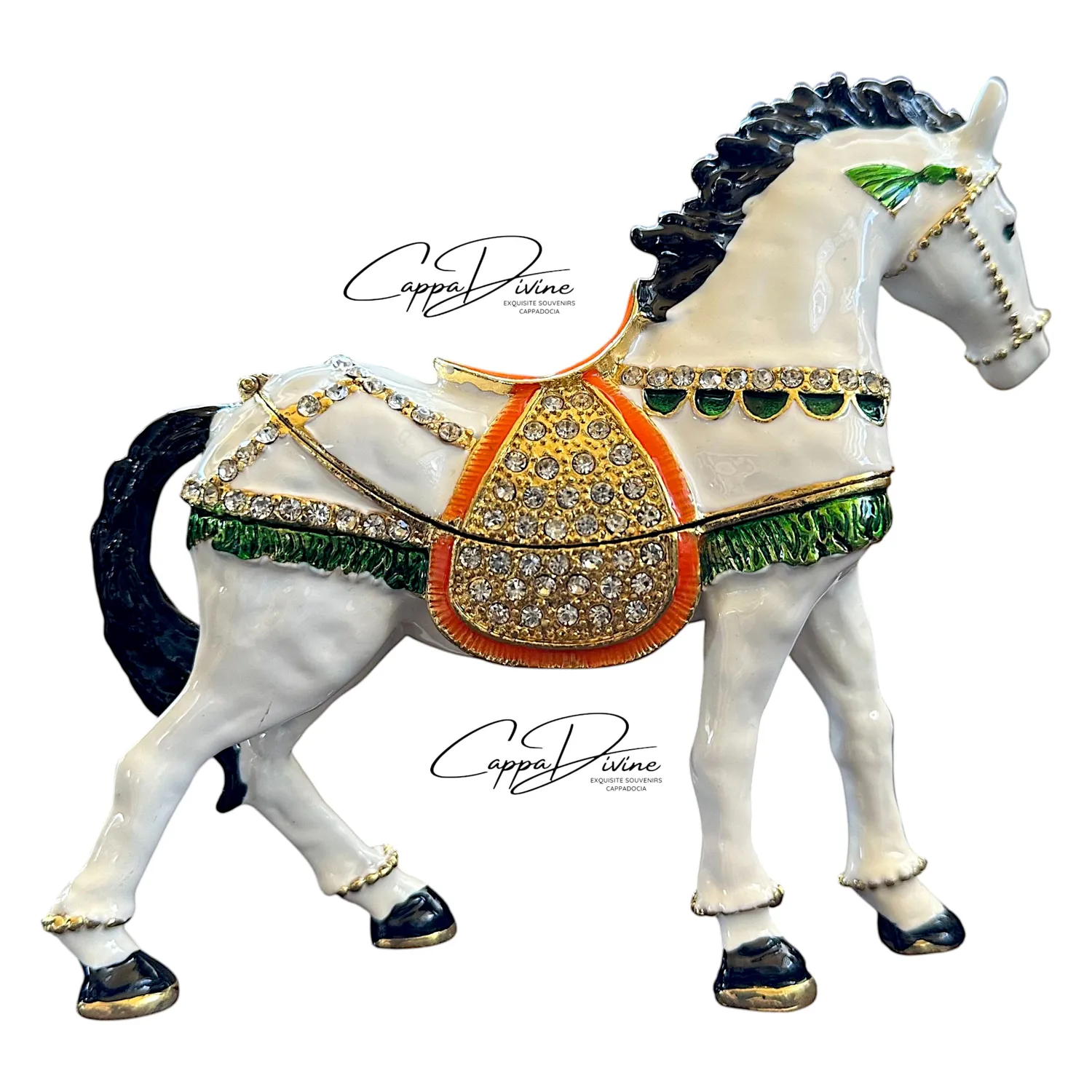 Decorative Piece – Horse on 4 Legs with Crystal Stones