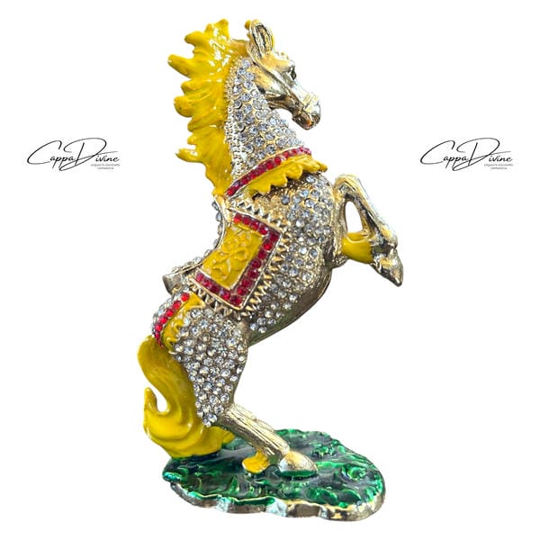 Decorative Piece – Rampant Horse with Crystal Stones