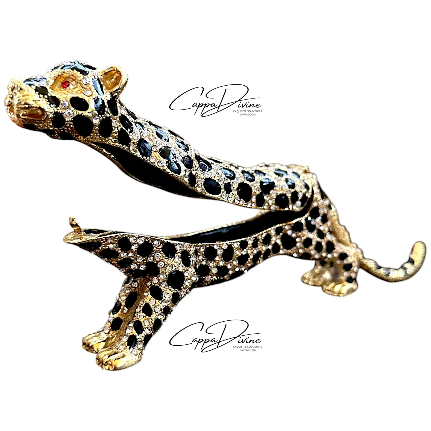 Decorative Piece – Leopard with Crystal Stones
