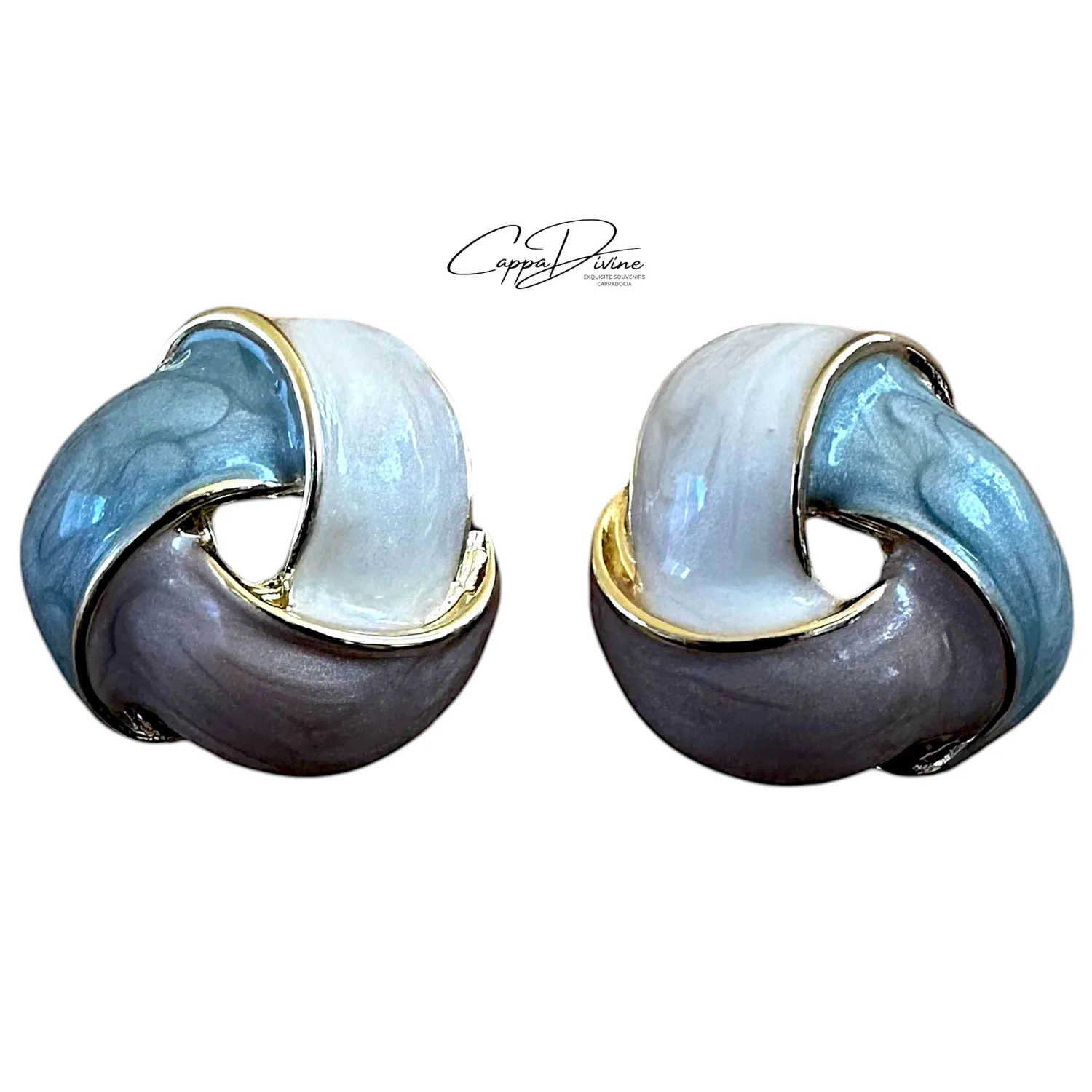 Steel Earring – Manrope Design with Colorful Enamel