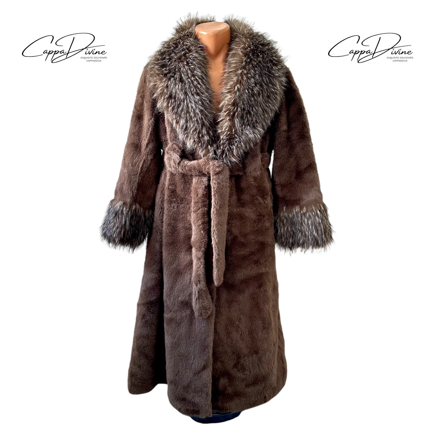 Angora Fur Coat – Long & Fluffy Speckled Design