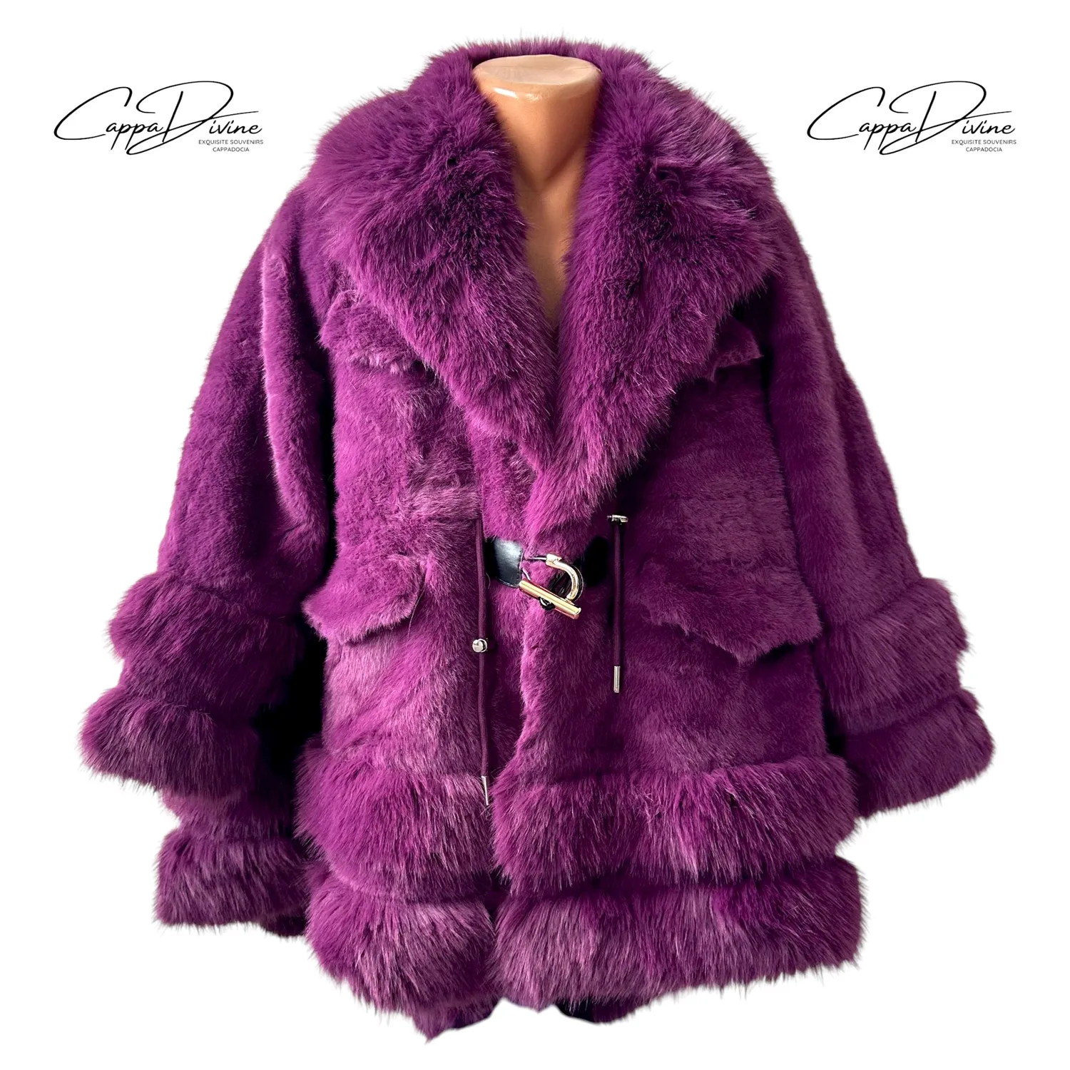 Angora Fur Coat – Draped Fluffy Design