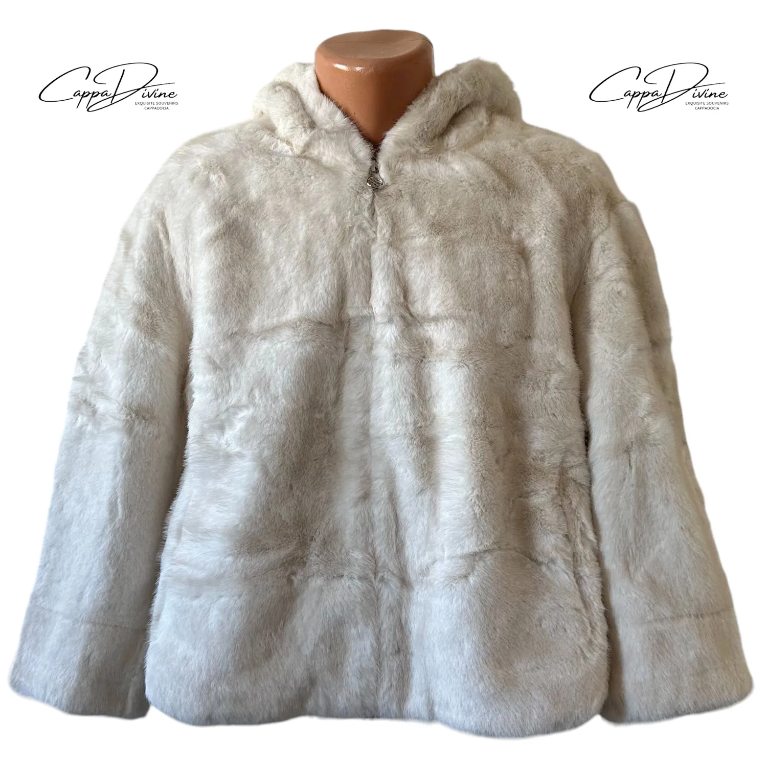 Short Angora Fur Coat – Plain & Hooded