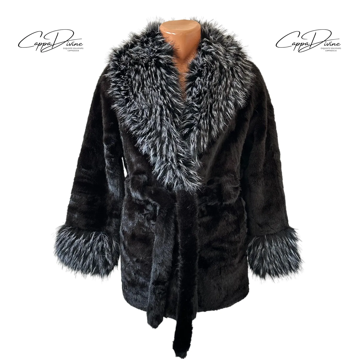 Angora Fur Coat – Short & Fluffy Speckled Design