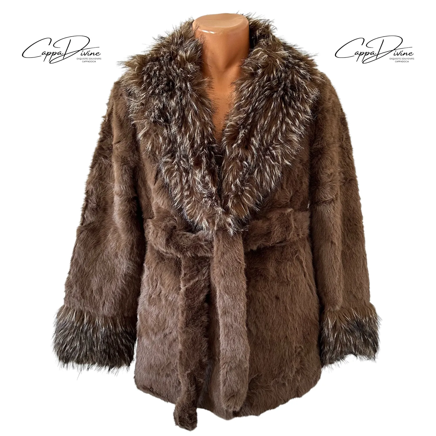 Angora Fur Coat – Short & Fluffy Speckled Design
