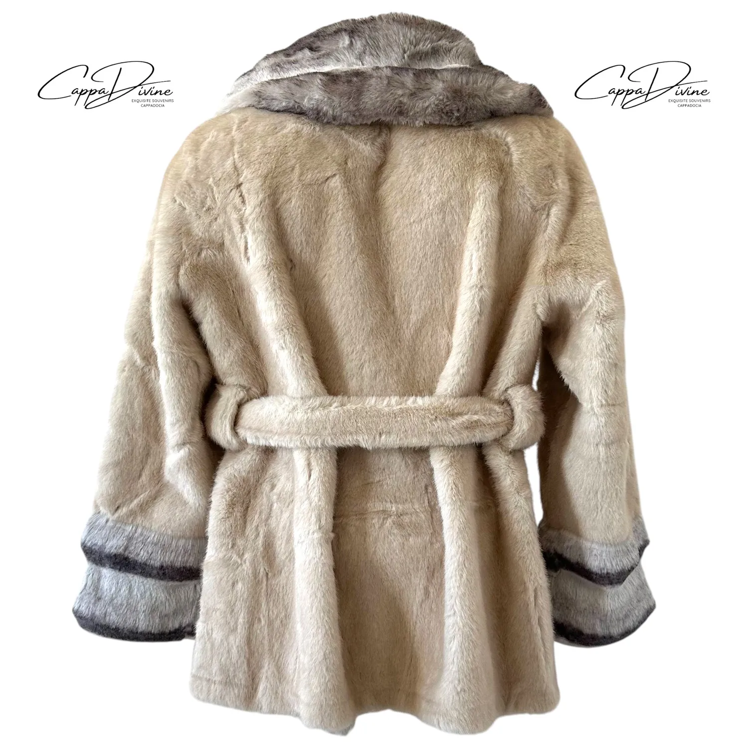 Angora Fur Coat – Short & Fluffy Wavy Stripe Design