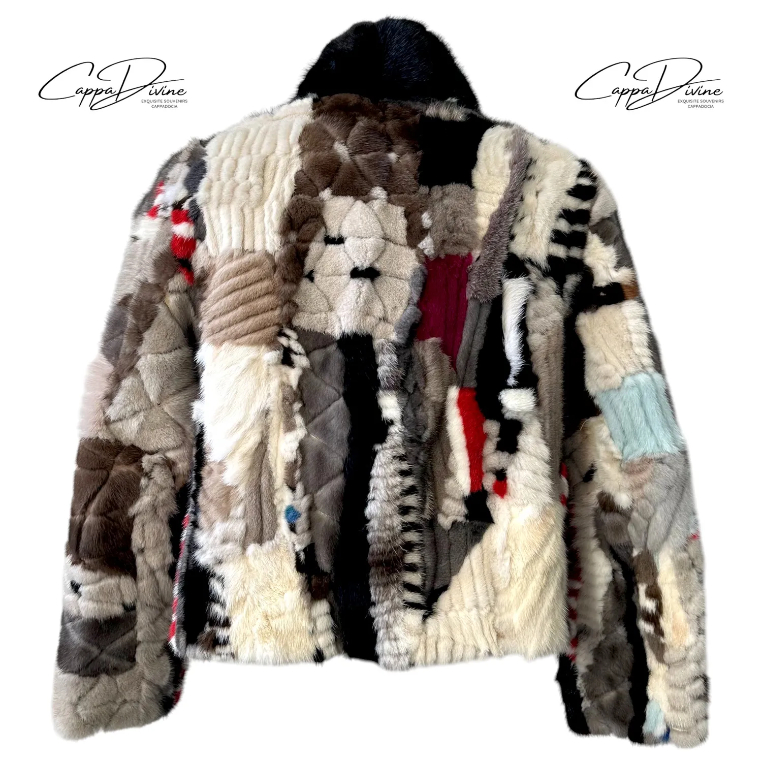 Cappadivine Special Fur Coat – Fragmented Colorful Design