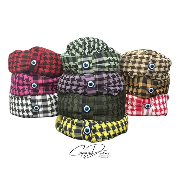 Bedouin Hat with Keffiyeh Pattern