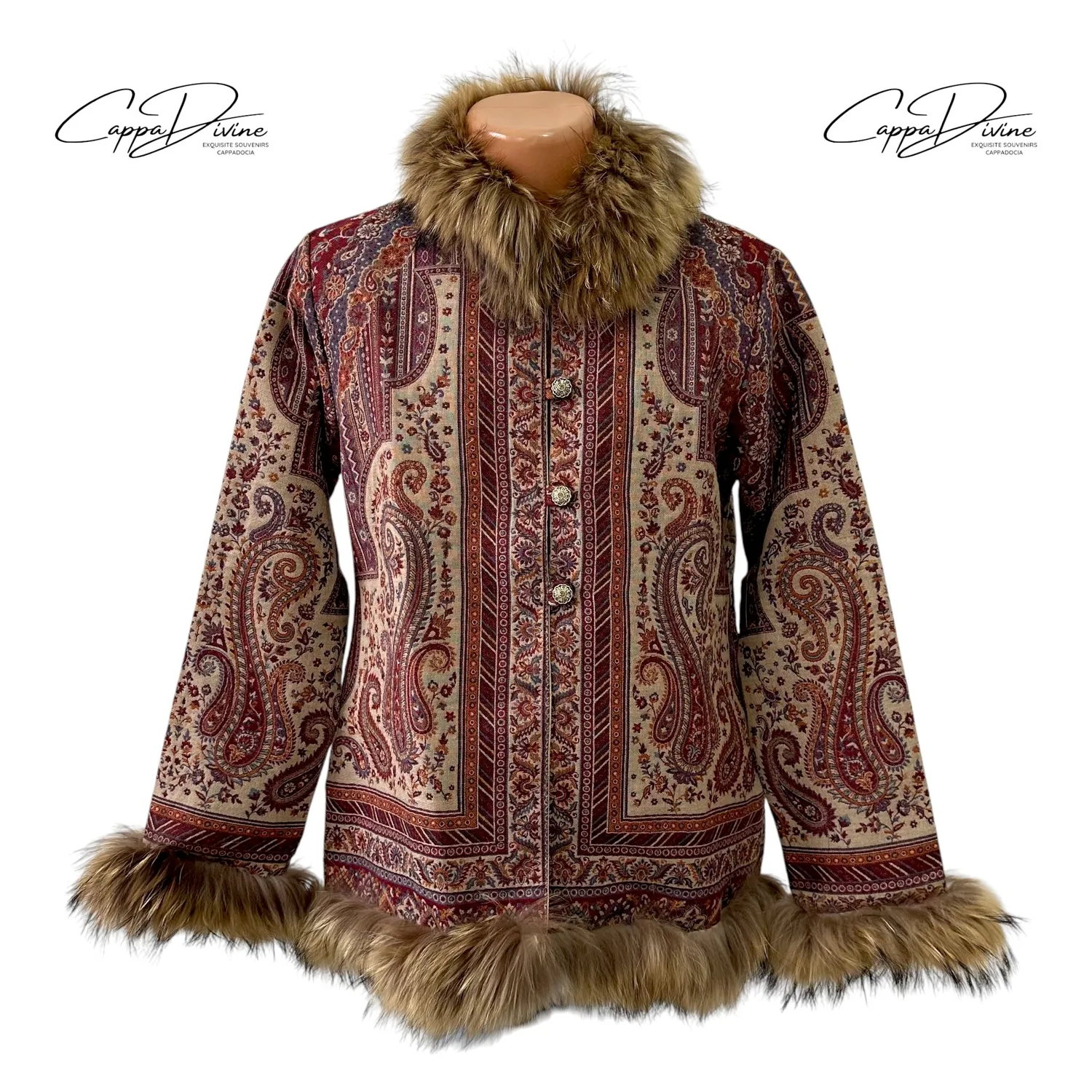 Ethnic Fur Jacket – Buttoned & Fur Design