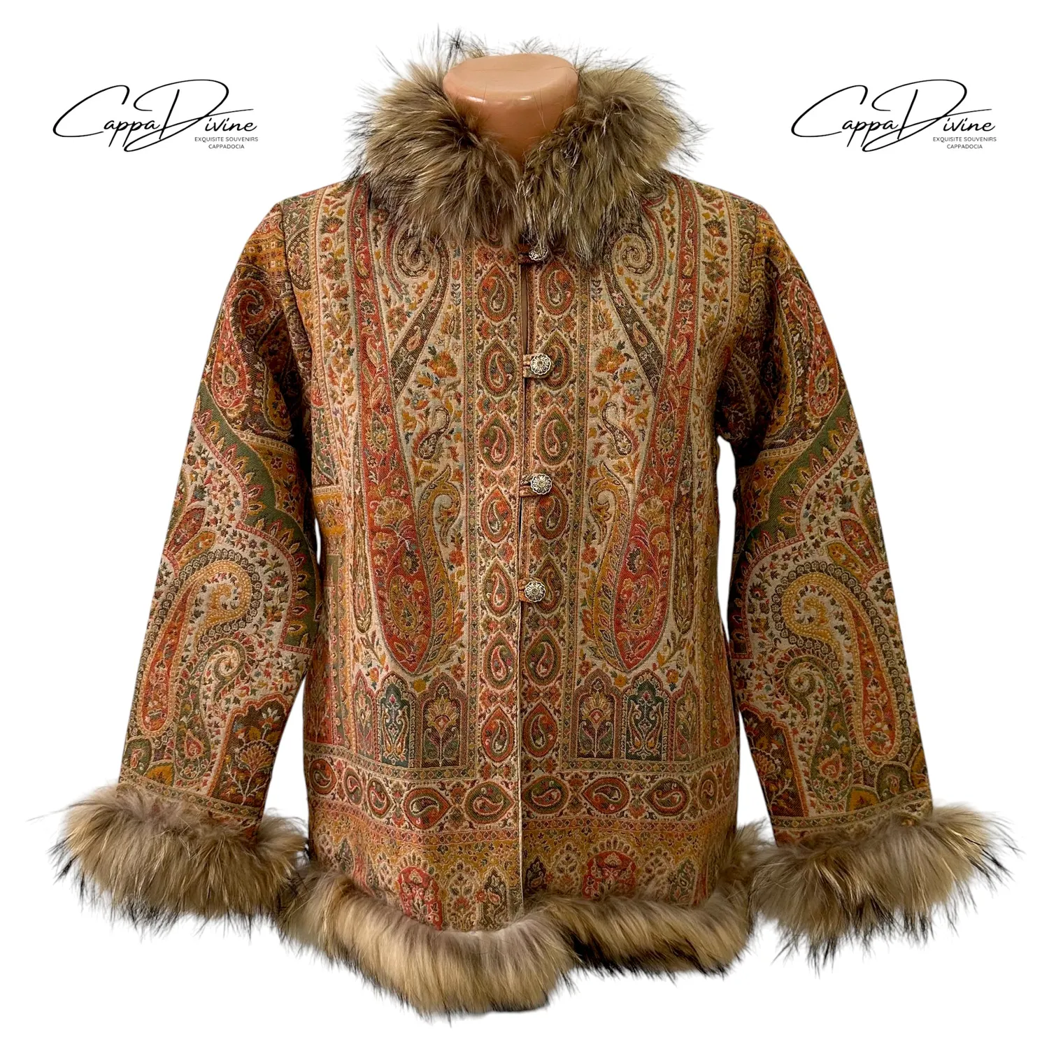 Ethnic Fur Jacket – Buttoned & Fur Design