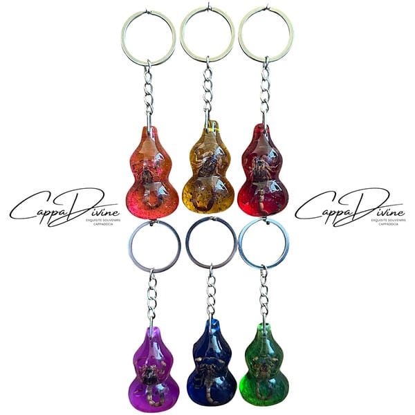 Scorpion Fossil Keychain – Amber & Guitar Shape