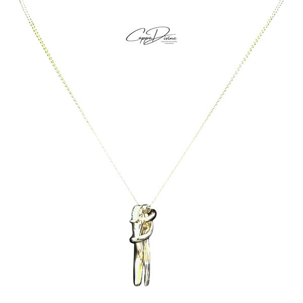 Steel Necklace – Hugging Lovers Design
