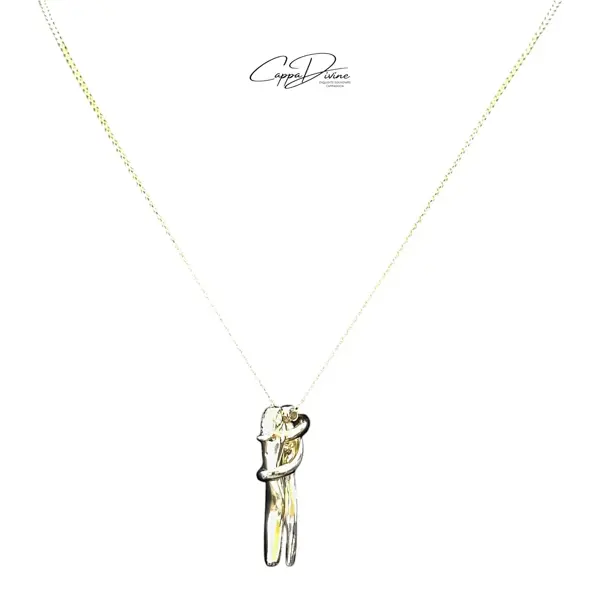 Steel Necklace – Hugging Lovers Design