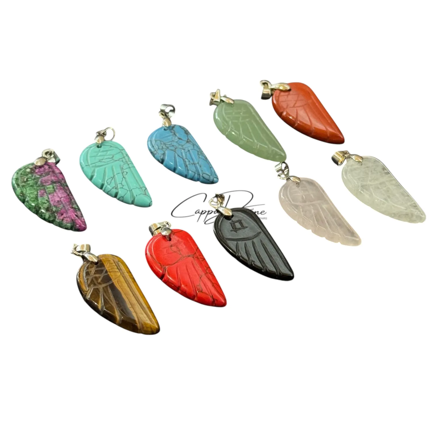 Angel-Wing Cut Stone Pendant