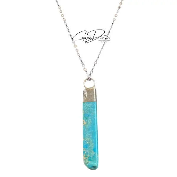 Rectangular Cut Natural Stone Pendant