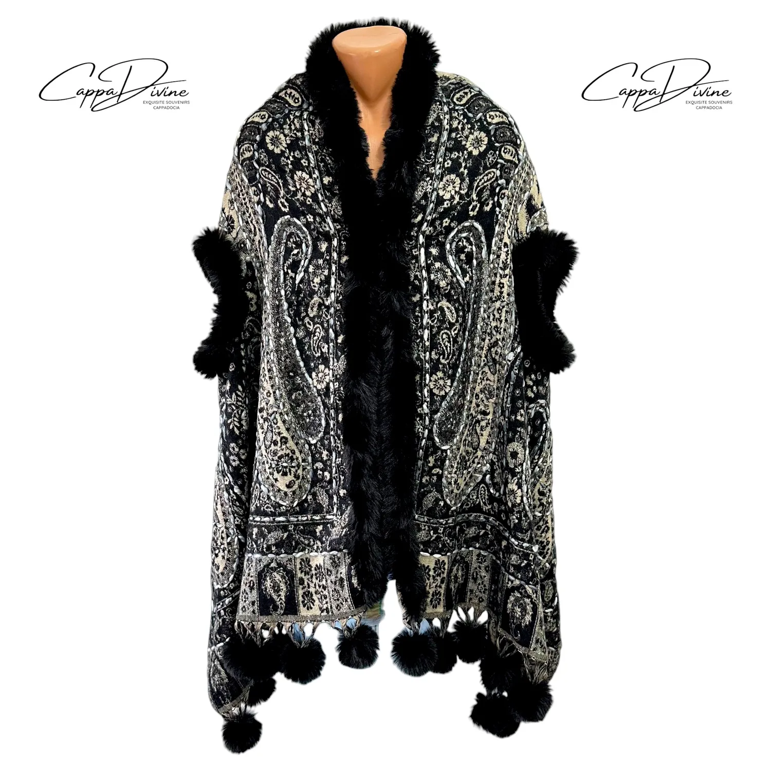 Wearable Poncho Scarf – Handmade & Fur Design