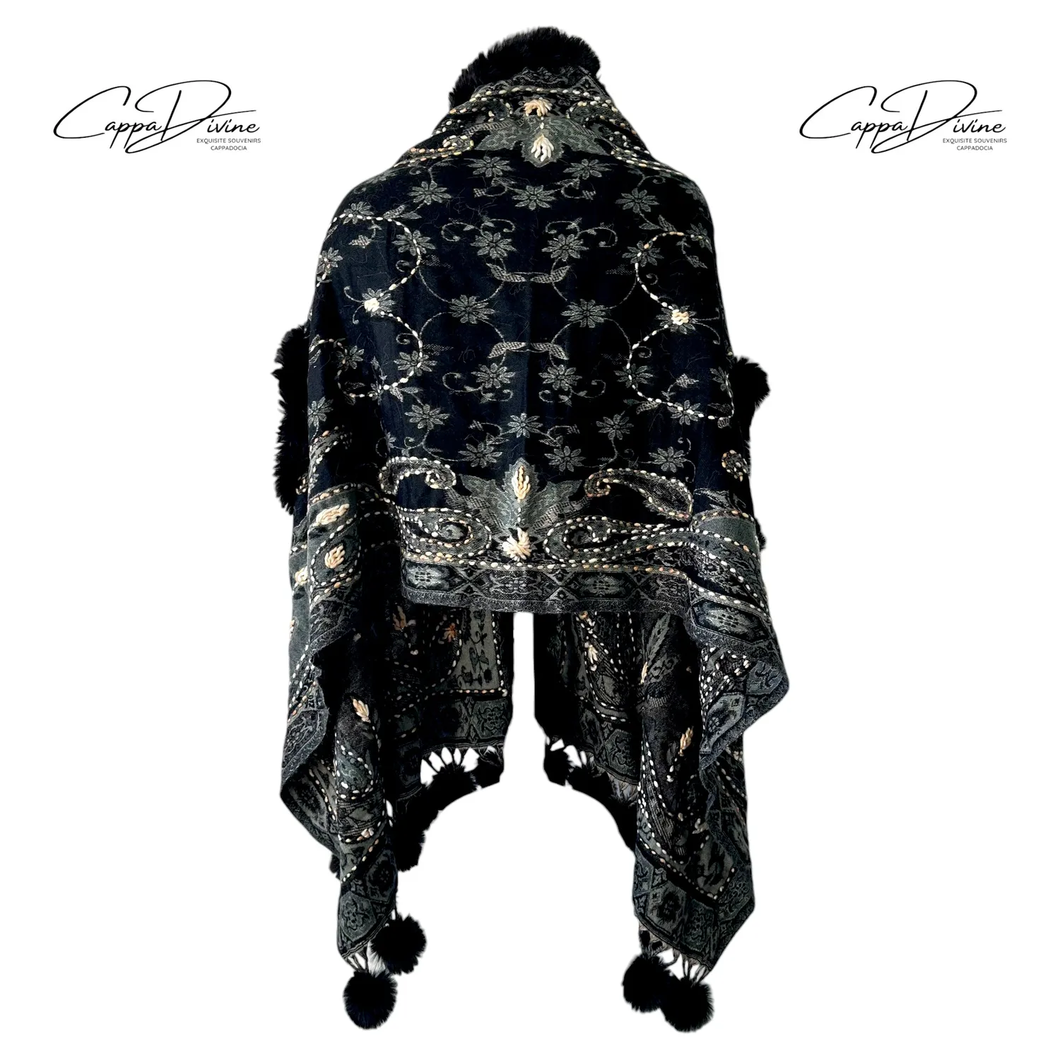 Wearable Poncho Scarf – Handmade & Fur Design