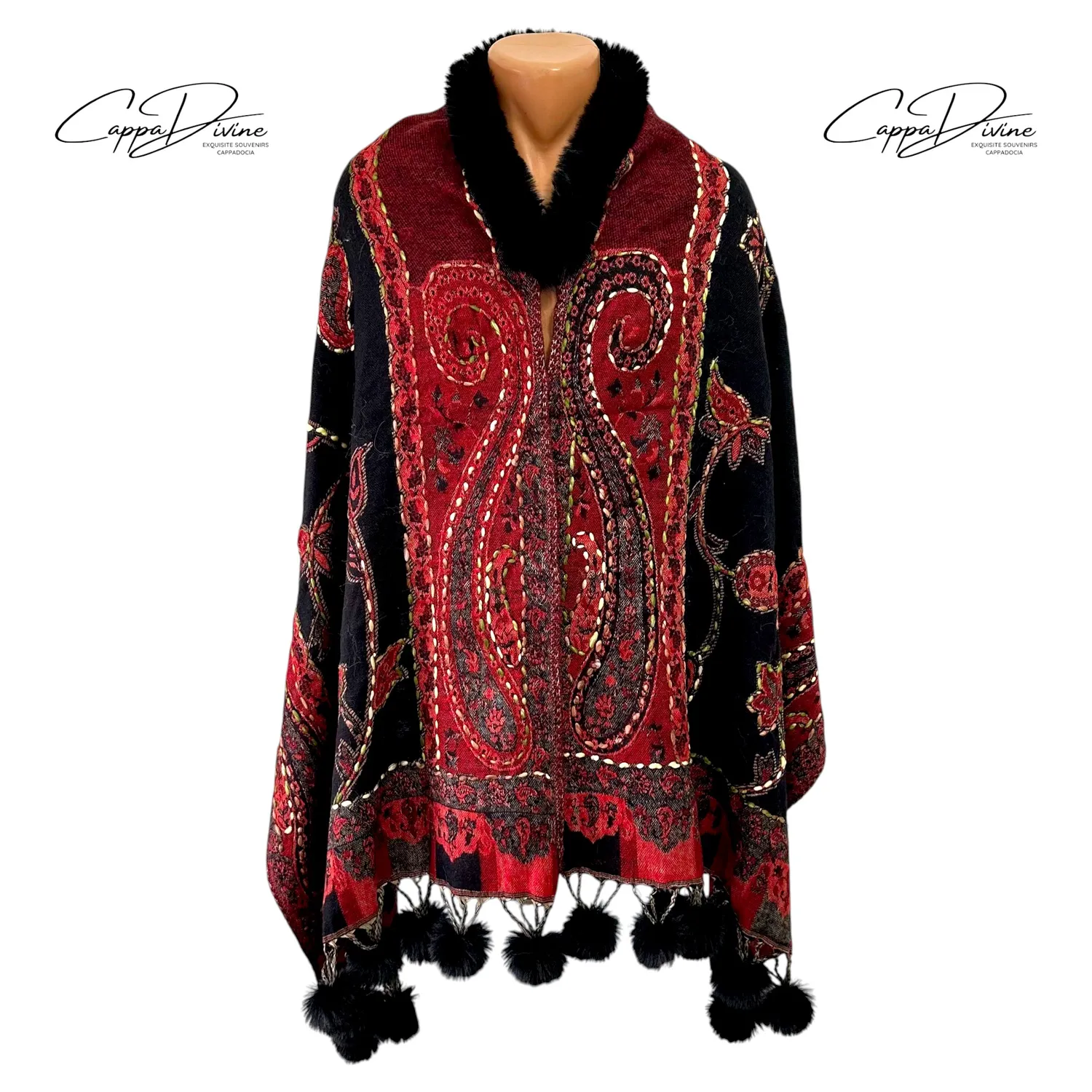 Poncho Scarf – Handmade & Fur Design