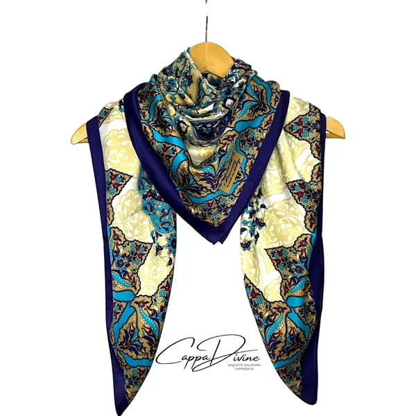Silk Scarf - Square & Mandala Pattern
