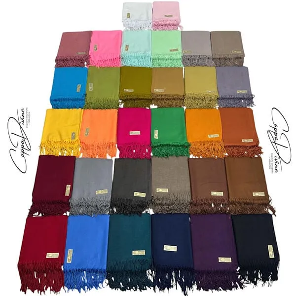 Cashmere Pashmina Scarf - Rectangular & Plain Color